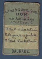 Toulouse - Sté St Vincent De Paul - Bon Pour 500 Grammes Boeuf - Bonds & Basic Needs