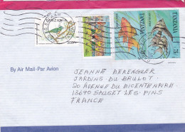 TANZANIE- 2020 -Lettre De DAR ES SALAAM  Pour SAUSSET LES PINS-13 (France)--timbres (poissons , Football )....cachet - Tanzania (1964-...)
