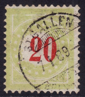Schweiz: Portomarke ZNr. 19C.a.IIN (hellgelbgrün, Verschwommen, Type II, 1887) Gestempelt - Portomarken