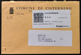 Comune Di Cisternino 10.01.2002 -  TPlabel € 0,41 (catalogo TP3.A.000) - 2001-10: Storia Postale
