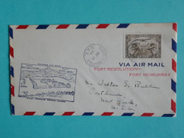 DJ 20  CANADA    BELLE  LETTRE 1ST FLIGHT   1929  FORT RESOLUTION A NEW YORK USA +AFF. INTERESSANT++ ++ - Aéreo