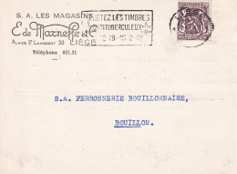 1948 S.a. Les Magasins Liege Ferronnerie Bouillon Facture Immediate - Covers & Documents