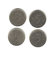 566/ France : 4 X 5 Centimes : 1961 - 1962 - 1963 - 1964 (la Série Complète) - 5 Centimes