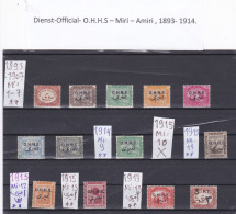 ÄGYPTEN - EGYPT - EGYPTIAN  -  DIENST - OFFICIAL - DAMGA  - MIRI - AMIRI- O.H.H.S. 1893 - 1915 MNH - Service