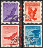 Liechtenstein 1935: Adler Aigles Eagles Zu PA Flugpost 9z-12y  Mi 149-147 Mit ⊙ TRIESENBERG 22.V.35 (Zu CHF 240.00) - Air Post