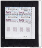 St Pierre Et Miquelon :PA  (transports Aériens)  Bloc De 4 TP Avec Coin Daté N°66** - Unused Stamps