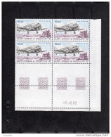 St Pierre Et Miquelon :PA  (transports Aériens)  Bloc De 4 TP Avec Coin Daté N°67** - Unused Stamps