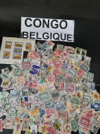 CONGO BELGE , VRAC 49 G , DECOLLES, ANCIENS, GRANDS + MOYENS 比属刚果，散装 49 克，带棚，旧，大+中 LARGE + MEDIUM OFF PAPER - Mezclas (max 999 Sellos)