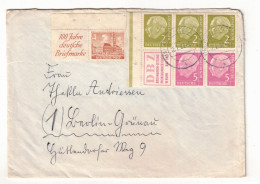 1962, Portogerechter Fernbrief Mit Heuss Hefcheblatt ( 1 Zdr. Fehlt) Und 4 Pf. Bauten Mit Reklame - Storia Postale