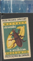 FIGHT THE WHEAT WEEVIL BEETLE - POLSKI PRZEMYSL ZAPALCZANY -  OLD MATCHBOX LABEL POLAND - ISSUED BETWEEN 1951-1954 - Boites D'allumettes - Etiquettes