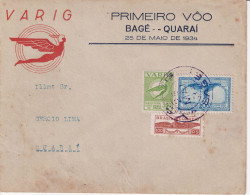 1164 Brazil VARIG First Flight Bage - Quarai  2.5.1932 - Cartas & Documentos