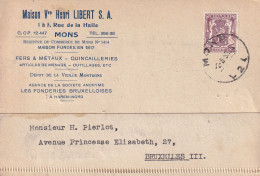 1950 MAISON V HENRI LIBERT MONS FERS & METAUX FONDERIES BRUXELLOISES à HAREN NORD - Covers & Documents