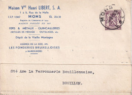 1949 MAISON V HENRI LIBERT MONS FERS & METAUX FONDERIES BRUXELLOISES à HAREN NORD - Covers & Documents