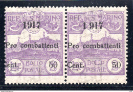 Pro Combattenti Cent. 50 Su 2 Lire Esemplare Cifra Spaziata "1 917" - Unused Stamps