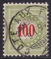 Schweiz: Portomarke SBK-Nr. 21DaIIN (Rahmen Hellgrün, Type II, 1889-1891) Vollstempel CÔTE AUX FE(ES) - Portomarken