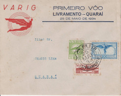 1165 Brazil VARIG First Flight Livramento - Quarai 25.5.1934 - Cartas & Documentos