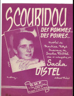 Partition - Paroles Et  Musique  - Scoubidou Des Pommes Des Poires - Sacha Distel - Partitions Musicales Anciennes