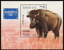 Laos Ameripex 86 Bison Buffalo Buffle MNH ** Neuf SC ( A53 600d) - Wild