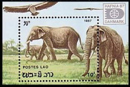 Laos Hafnia 87 Elephants MNH ** Neuf SC ( A53 601b) - Esposizioni Filateliche