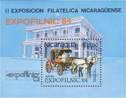 Nicaragua EXPOFILNIC 84 Attelage Fiacre Calèche Coach And Horse MNH ** Neuf SC ( A53 554c) - Stage-Coaches