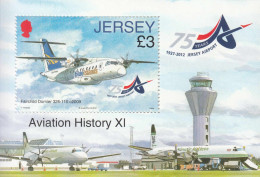 2012 Jersey Airport Aviation Airplanes **Wrinkle On Sheet - Stamp Perfect ** Souvenir Sheet MNH @ BELOW Face Value - Jersey