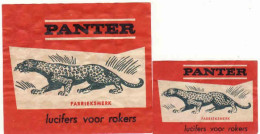 2 Dutch Matchbox Labels, PANTER, Fabrieksmerk, Lucifers Voor Rokers,  Holland, Netherlands - Boites D'allumettes - Etiquettes