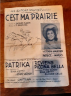 Partition - Paroles Et  Musique  - C'est Ma Prairie - Victoria Marino - Pat Rika - Partitions Musicales Anciennes