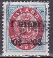 IS005H – ISLANDE – ICELAND – 1902 – NUMERAL VALUE OVERPRINTED - PERF. 14X13,5 - SC # 67 USED 130 € - Gebruikt