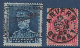 Belge : 2 Timbres Perforés De Belgique Oblitérés - Zonder Classificatie