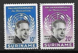 SURINAM   -    1961.    Y&T N° 363 à 364 *.    Dag Hammarskjöld  /   ONU. - Suriname ... - 1975