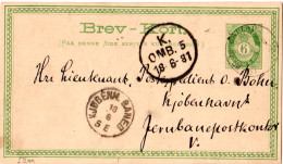 Norwegen P 5 I, Gebr. 6 öre Ganzsache M. Stpl. BUREAUX REEXP. DE CHRISTIANIA - Lettres & Documents