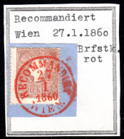 Österreich, 10 Kr. Auf Schönem Briefstück M. Rotem K1 RECOMMANDIRT WIEN - Cartas & Documentos