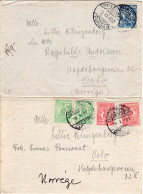 Rumänien 1927, 2 Briefe V. BRASOV N. Norwegen. - Otros & Sin Clasificación
