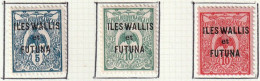 WALLIS & FUTUNA - Faune, Le Cagou - Y&T N° 18-20 - Tb De Nouvelle-Calédonie De 1922-28 Surch. - MH - Unused Stamps