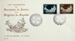 1954 Portugal 150º Aniversário Da Criação Da Secretaria De Estado Dos Negócios Da Fazenda - FDC