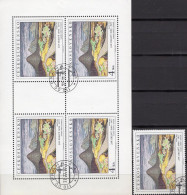 Kunstgalerie Prag 1980 CSR 2593+4-Kleinbogen O 6€ Halden Gemälde Von Zrzavy Bloc Painting Sheetlet Art Bf CZECHOSLOVAKIA - Used Stamps