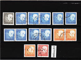 IMOnn/03 SCHWEDEN 1964 Michl 521/24  4 PAARE Katalogpreis 22,00 € Gestempelt  ZÄHNUNG Und STEMPEL SIEHE ABBILDUNG - Used Stamps