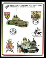 1996 2621 BELG.MIL.CARD : 50 JAAR BELGISCHE STRIJDKRACHTEN IN DUITSLAND / 50 ANS DE FORCES BELGES EN ALLEMAGNE - Documents Commémoratifs