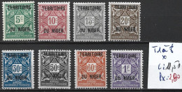 NIGER FRANCAIS TAXE 1 à 8 * Côte 11.50 € - Unused Stamps