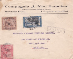 Congo-1930--Lettre De Léopoldville Pour ANS LEZ LIEGE (Belgique).timbres...Personnalisée Cie Van Lancker  à Léopoldville - Cartas & Documentos