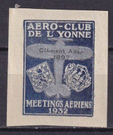 FRANCE - Vignette Aéro-club De L'Yonne En 1935 - Aviación