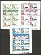 Seychelles 1981  Royal Wedding,  Prinz Charles And Lady Diana Spencer., Mi 483-488 In Thre Sheets   MNH(**) - Seychellen (1976-...)