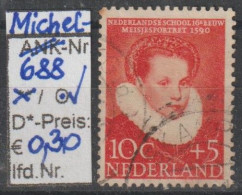 1956 - NIEDERLANDE - SM "Voor Het Kind - Mädchenbild" 10+5 C Rot - O  Gestempelt - S. Scan (688o Nl) - Gebruikt