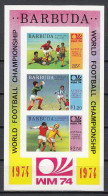 Football / Soccer / Fussball WM 1974:  Barbuda  Bl **, M. Aufdr.- Imperf. - 1974 – West Germany