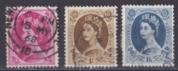 Grande Bretagne - 1952 - 1971 -  Elisabeth II -  Y&T N °  272   276   278  Oblitérés - Used Stamps