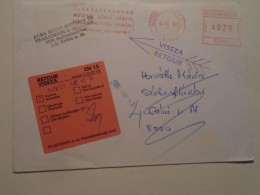 D201462    Hungary  Cover -2000  Székesfehérvár- EMA  Red Meter  -Freistempel - Retour Zurück Return To Sender - Inconnu - Timbres De Distributeurs [ATM]