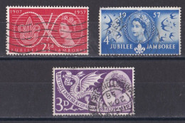 Grande Bretagne - 1952 - 1971 -  Elisabeth II -  Y&T N °  302   303   312  Oblitérés - Gebraucht