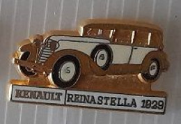 Pin' S  Automobile  Ancienne  RENAULT  REINASTELLA  1929  Blanche  Signé  C E F - PARIS - Renault