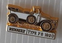 Pin' S  Automobile  Ancienne  RENAULT  REINASTELLA  TYPE  FS 1920  Blanche  Signé  C E F - PARIS - Renault