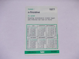 Kleine Kalender 1977 - N-Tricidine Keelpijn  / DOL-STOP Pijnstiller - Klein Formaat: 1971-80